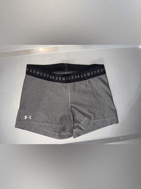 Under Armour Gray Women’s Athletic Compression Shorts with Branded Waistband